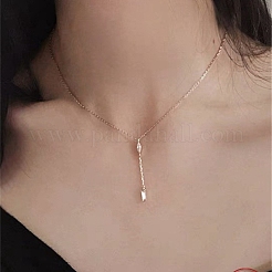925 серебряное ожерелье с прозрачными кубическими цирконами в форме капли и прямоугольной кисточкой для женщин FS-WGE0FA3-02