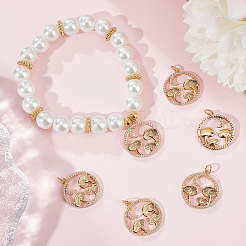 6 шт. подвески из латуни с микропаве из прозрачного кубического циркония на осеннюю тематику&nbsp;KK-BBC0005-83