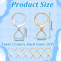 20 пара двухцветных серег с застежкой-молнией из нержавеющей стали 304 EJEW-AB00047