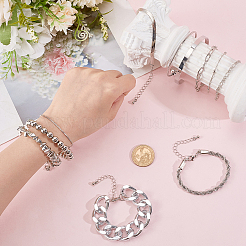 2 ensemble de 2 bracelets et joncs en alliage pour femmes&nbsp;BJEW-SP0001-34A
