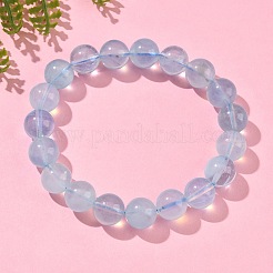 Stretch-Armbänder aus natürlichem Aquamarin mit runden Perlen für Männer und Frauen&nbsp;BJEW-U034-01B-01