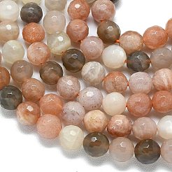 Нити из натуральных бусин из нескольких лунных камней&nbsp;G-B165-A02-8mm