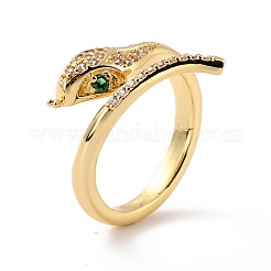 Кольцо-манжета со змеиным цирконием для нее&nbsp;RJEW-C017-05G-RS