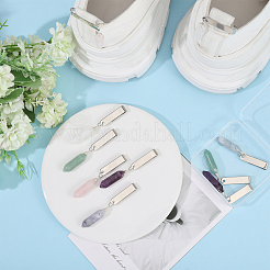 10 шт. 5 стиля подвески для обуви в виде пули из натурального зеленого авантюрина&nbsp;HJEW-CA00020