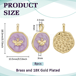 Кулоны с эмалью из латуни&nbsp;KK-BC0015-11G