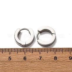 304ステンレススチールキュービックジルコニアフープピアス  316ステンレス鋼  プラチナ  13.5x4mm&nbsp;EJEW-D331-12P