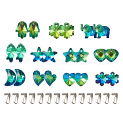 Гальванизировать граненых стеклянных подвесок GLAA-TA0003-04