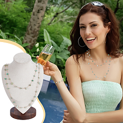 Наборы для изготовления браслетов/ожерельев из натуральной латуни с зеленым авантюрином и бусинами&nbsp;DIY-GA0008-40