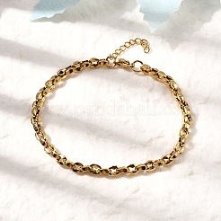 Браслеты-цепочки из нержавеющей стали 304 в виде кофейных зерен для женщин BJEW-B140-01B-G