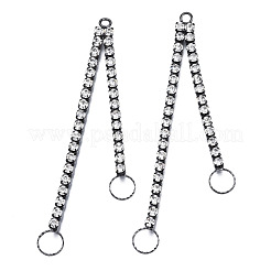 Цепочка из латуни с гальваническим покрытием и кристаллами и стразами с кольцом KK-N216-423-03B