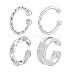 4 paio di orecchini a polsino in argento sterling&nbsp;EJEW-PH0001-38P