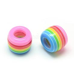 Непрозрачные полосатые европейские бусины из смолы RESI-S344-02