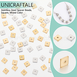 60 шт. 2-х цветные разделительные бусины из нержавеющей стали 304&nbsp;STAS-UN0059-53