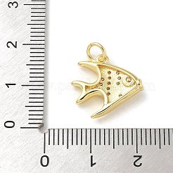 真鍮マイクロパヴェクリアキュービックジルコニアペンダント  丸カン付き  海の動物チャーム  クラゲ  15.5x15.5x3.5mm  穴：3mm&nbsp;KK-U046-02G-04