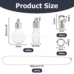 DIY-Sets zur Herstellung von Halskettenanhängern aus Edelstahl 304 und Glasflaschen&nbsp;DIY-HS0001-59C