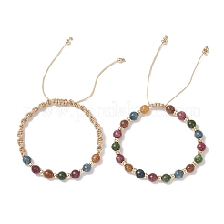 Pulseras trenzadas ajustables de jade verde natural&nbsp;BJEW-JB13542-01