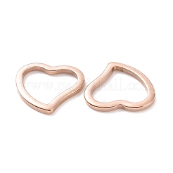 イオンプレーティング（IP）304ステンレス鋼リンクリング  ハート  ローズゴールド  14.5x15x1.5mm  穴：12x10mm&nbsp;STAS-H416-13RG