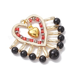 3 шт. 3 стиля подвесок из натурального черного оникса (окрашенного и нагретого) PALLOY-MZ00444