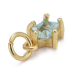 Pendentifs avec zircon cubiques à micro-pavés en laiton&nbsp;KK-P192-10-G02