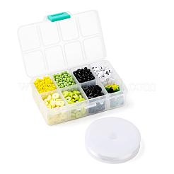 3 цвет 1155шт diy гана ямайская тема стрейч браслеты наборы для изготовления&nbsp;DIY-LS0001-22C