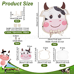 Книга для гостей в стиле коровы из дерева для вечеринки по случаю рождения ребенка&nbsp;AJEW-WH0270-345