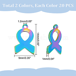 40 шт. 2 цвета 201 подвески из нержавеющей стали&nbsp;STAS-UN0043-90