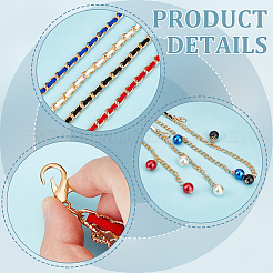 4 шт. 4-х цветные цепные ремни из сплава AJEW-GA0006-30