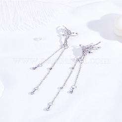 1 пара серег-каффов в форме крыльев бабочки из сплава&nbsp;EJEW-LP0012-10