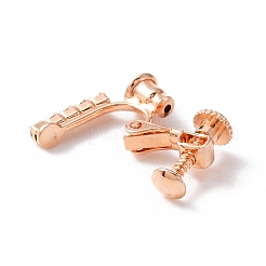 Boucles d'oreilles à clip en laiton avec strass en cristal&nbsp;FIND-WH0127-03RG