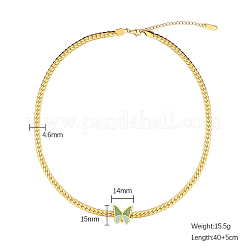 Ожерелье с подвеской в виде бабочки из нержавеющей стали 304 с кубинскими звеньями GO5113-5