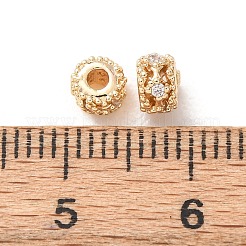 Messing Micro Pave klare Zirkonia Abstandsperlen&nbsp;KK-F942-09G