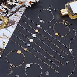 12 pz 6 stili 304 catena a graffetta in acciaio inossidabile catena satellitare creazione di braccialetti&nbsp;BJEW-SP0001-28