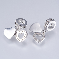 Латунь кубический цирконий европейские подвески с подвесками ZIRC-F074-04