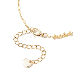 Изготовление браслетов из латунных цепочек с сердцем и круглыми бусинами AJEW-JB01370
