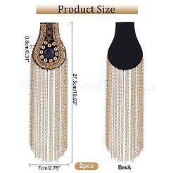 Eisen mode quaste epaulette&nbsp;AJEW-WH0235-45G