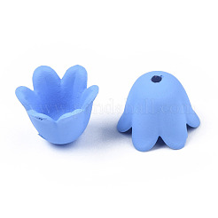 Прорезиненные непрозрачные акриловые колпачки для бусин&nbsp;ACRP-T010-01A