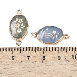 Овальные звенья-подвески с опалитом&nbsp;KK-F921-12G