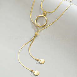 Женские ожерелья с двухслойной регулируемой подвеской-ползунком из нержавеющей стали SJ4314