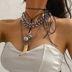 Подвеска-колокольчик из сплава и смолы в форме волчьего зуба FS-WGF67BB-02