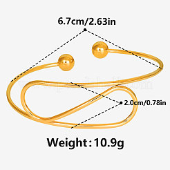 Увеличенные открытые браслеты-манжеты из нержавеющей стали 304&nbsp;PA0789-2