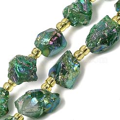 Brins de perles d'améthyste naturelle brute électroplaquée&nbsp;G-Z131-J02-07