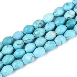 Нити бусин натурального крашеного синего цвета бирюзы G-T142-80