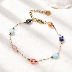 Браслеты-цепочки из стеклянных бусин&nbsp;BJEW-K237-23G