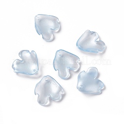 電気メッキガラスペンダント  花びらのチャーム  空色  20x19x4mm  穴：1.2mm&nbsp;EGLA-H102-02C