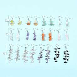 24 пара сережек-подвесок из хирургической нержавеющей стали 316 EJEW-FS00057