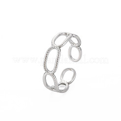 変色しない304ステンレススチールオープンオーバルラップカフリング女性用  ステンレス鋼色  usサイズ6 3/4(17.1mm)&nbsp;RJEW-S405-192P