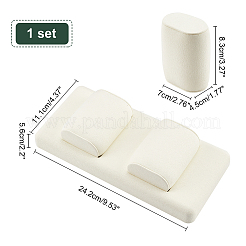 Стойки для ювелирных украшений из микрофибры с 2 слотом&nbsp;RDIS-WH0015-03