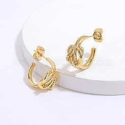 Винтажные латунные серьги-гвоздики с веревочным узлом&nbsp;DH6515