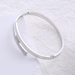 Шарнирные браслеты из нержавеющей стали со стразами для женщин EJ1004