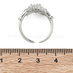 Anillos abiertos de latón con micro pavé de circonita cúbica&nbsp;RJEW-C163-04P